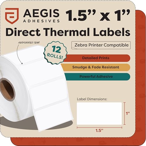 1.5" X 1" Direct Thermal Labels (15600 Count)