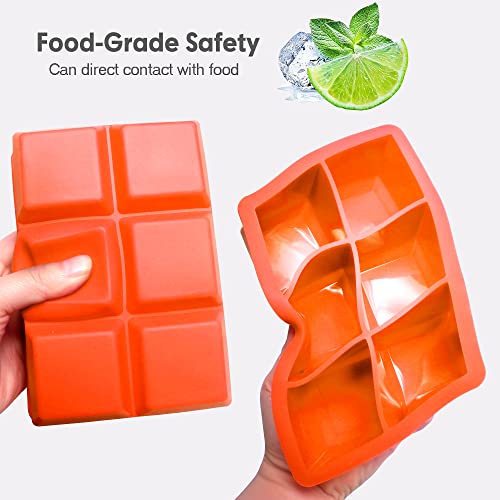 Silicone Ice Cube Trays (Dark Gray and Orange)