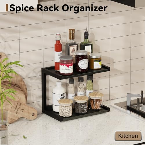 Kitchen Counter Shelf Organizer (Black / Small)