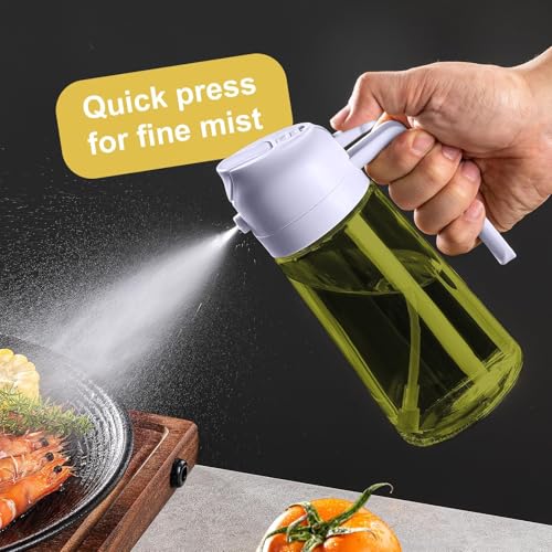 16oz 470ml Olive Oil Dispenser for Kitchen with Stickers (Light-Proof /w Stickers / Purple-02)