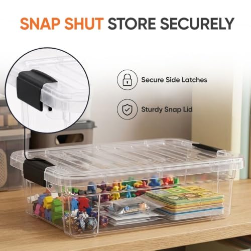13.7 Quart Clear Plastic Storage Bin with Lid (13.7 Quarts)