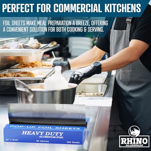 Precut Pop Up Heavy Duty Aluminum Foil Sheets (300 Count)