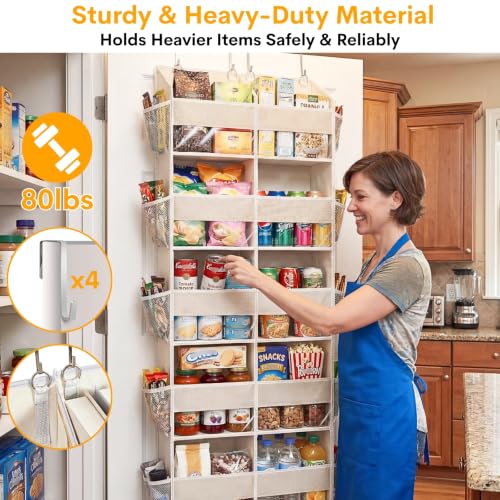2 Pack Over The Door Organizer 6 Tiers (Beige - 6 Tiers - 2 Pack)