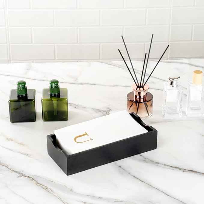 Luxenap 15.8 X 7.9 Inch Linen-Feel Guest Towels, 2000 Lettered Hand Towels - Gold Letter 'U', Sans Serif Font, White Paper Dinner Napkins, airlaid, For Restrooms And Tables