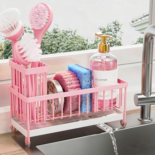 Sponge Holder for Kitchen Sink (Pink - 9.25″)
