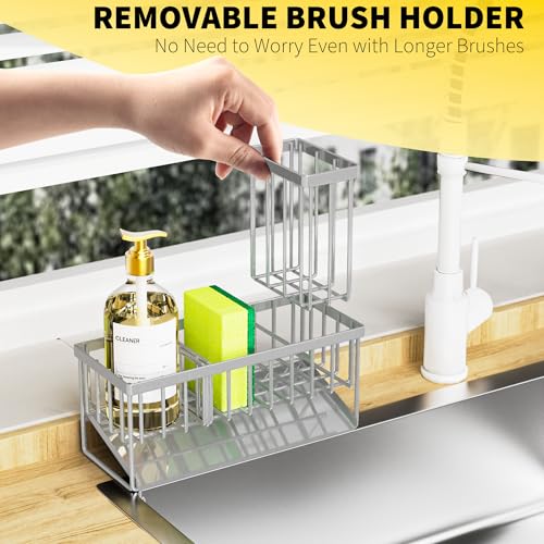 Sink Caddy Organzier with High Brush Holder