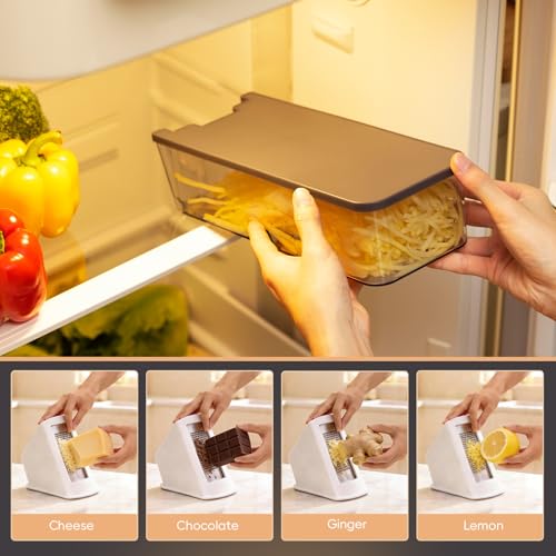 Safe Mandoline Slicer For Kitchen (Gray+White)