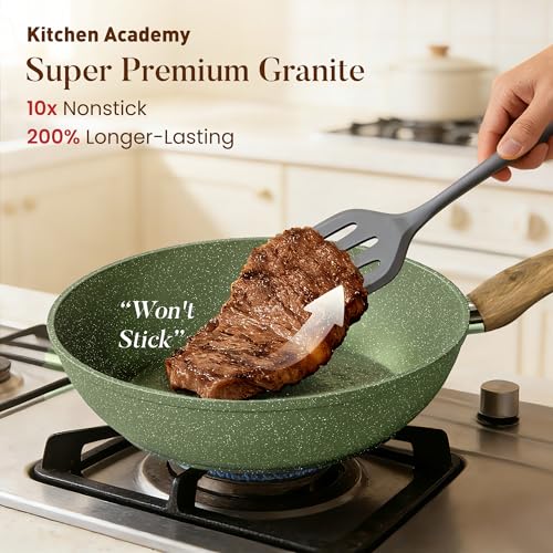 Non Toxic Pots and Pans Set Non Stick (Green / 12 PCS Cookware Set)