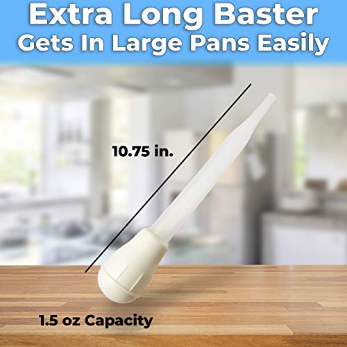 BPA Free Pro Grade Turkey Baster 1 Pack. Extra Large 11 Inch Bulb Basters with Measuring Lines Perfect for Cooking Juicy