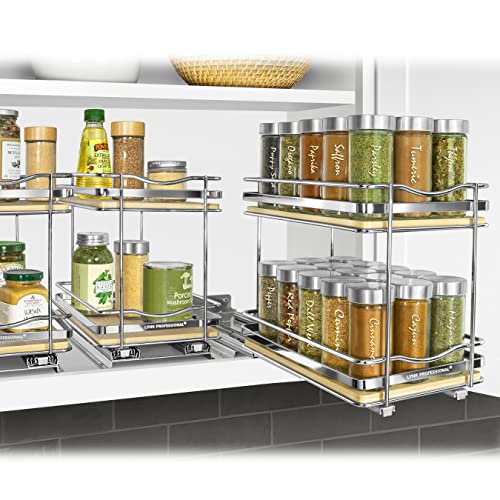 lite™ Pull Out Spice Organization for Cabinets (Wood / 6-1/4" - 2 Tier)