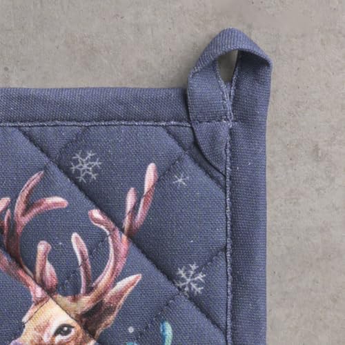 Pot Holders 100% Cotton Potholders (086 - Christmas Joy / 8" x 8" (Pot Holder Pack of 1))