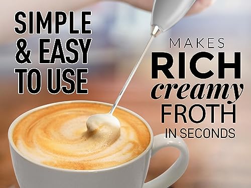 Zulay Powerful Milk Frother for Coffee with Upgraded Titanium Motor (ZK Silver / Compact Frother + Batteries)
