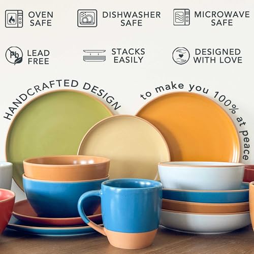 Ceramic Artisan Matte Large Latte Mug Set of 4 (Marina Colors)