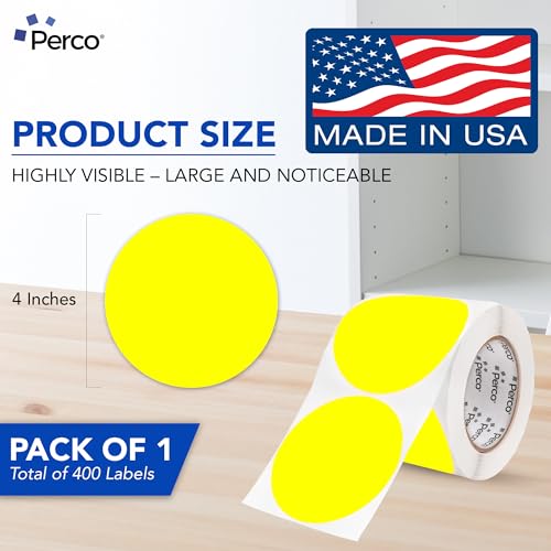 Neon Yellow Round Circle Dot Sticker 4 (Neon Yellow / 4 Inch)
