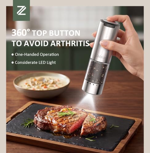 Electric Rechargeable Salt and Pepper Grinder Set (3.2123 Fl Oz)