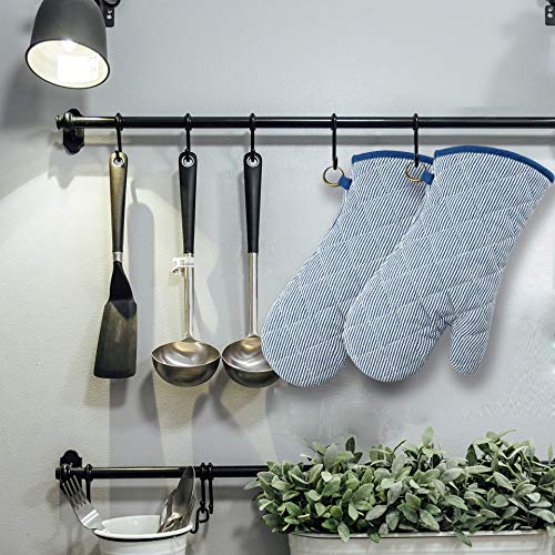 Yarn Dyed Oven Mitts 1 Pair (Oven Mitts - Blue 2)