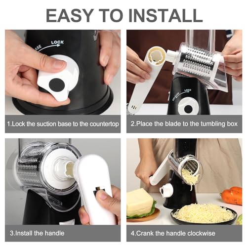 Rotary Cheese Grater Hand Crank Cheese Shredder