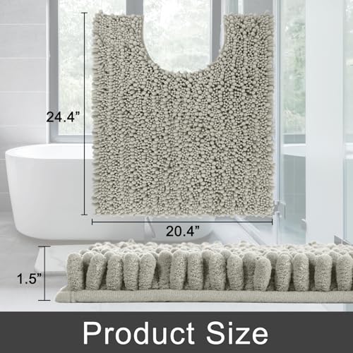 Toilet Rug U Shaped Washable 24x20 Inch