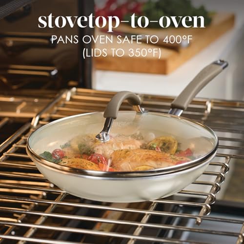 Cucina Ceramic Nonstick Cookware Pots and Pans Set (Almond / 13 Piece Ceramic)