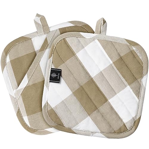 Cotton Pot Holders for Kitchen Heat Resistant Potholder (2 Count)