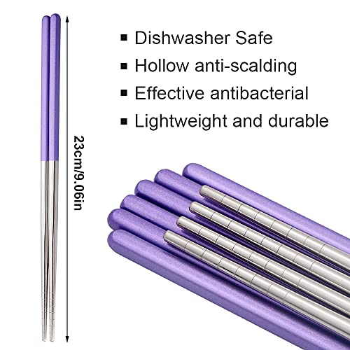 Stainless Steel Chopsticks (Purple)
