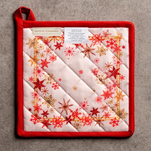 Pot Holders 100% Cotton Potholders (082 - Crystal Star / 8" x 8" (Pot Holder Pack of 2))