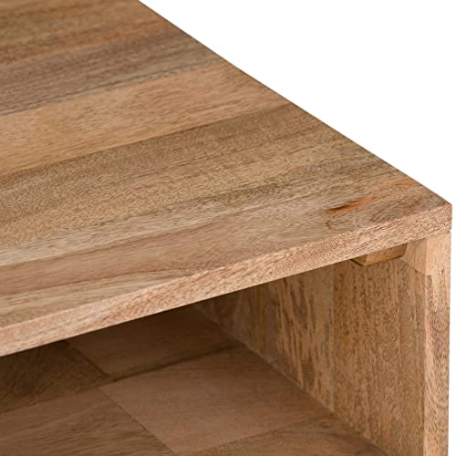 Hunter 22" Wide Solid Wood Square End Table in Natural (End Table / 22 inch / Refined Natural)