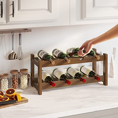 Bamboo Wine Rack (2-tier-Brown)