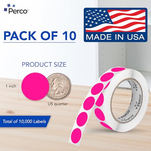 Neon Pink Perforated Round Circle Dot Sticker 1 (Neon Pink / 1 Inch)