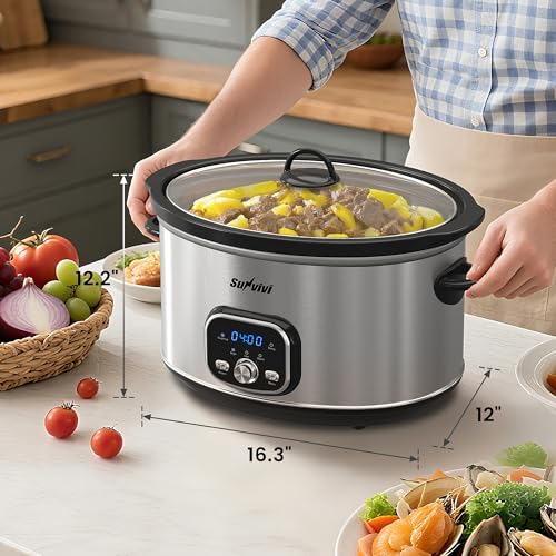 Slow cooker Pot 8.5 QT Programmable Stainless Steel Color (8.5 Quarts / Silver)