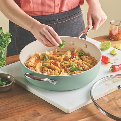 Hard Anodized Non Stick Ceramic Frying Pan 5 (Cardamom / 5 Quart)
