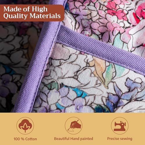 Double Oven Mitts 100% Cotton Double Oven Glove (044 - Floral Love / 7" x 35" (Double Oven Mitt))