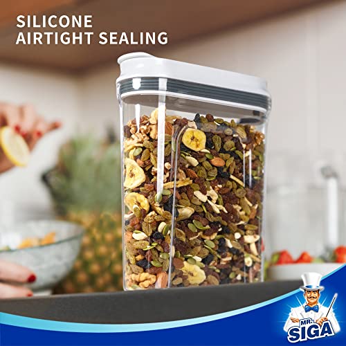 Airtight Cereal Dispenser Set (Transparent/White / Medium)