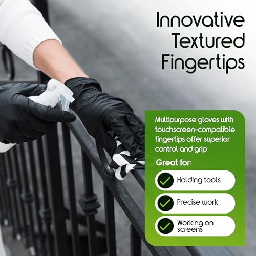 Black Nitrile Gloves HEAVY DUTY 6 Mil Chemical Resistant Medical Cooking Cleaning Disposable Glove (XL / Black 6mil Box of 100)