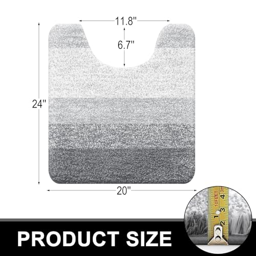 Luxury Toilet Rugs U (24" X 20" Contour Rug / Light Grey)