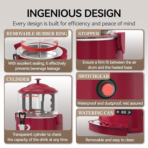 Commercial Hot Chocolate Machine (5L / Red)