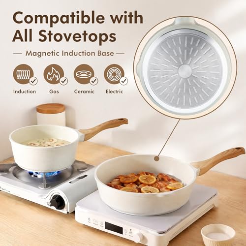 Nonstick Ceramic Cookware Set (White)
