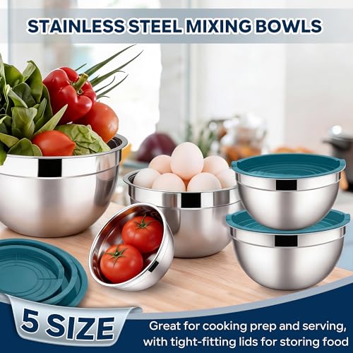 Mixing Bowls with Lids Set (Dark Blue / 10 Piece)