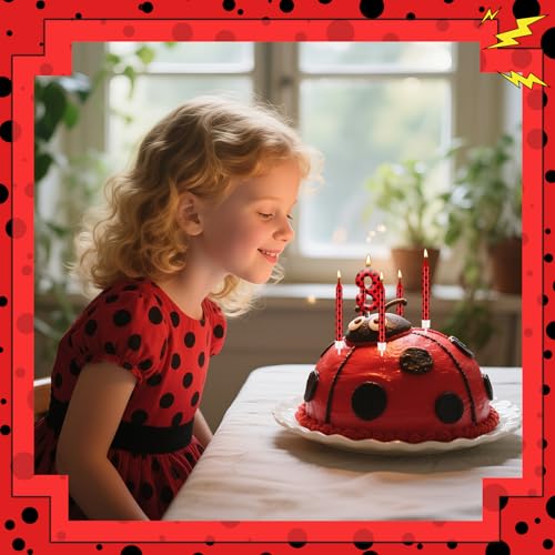13PCS Ladybug Theme Birthday Candles Set (13 Count)