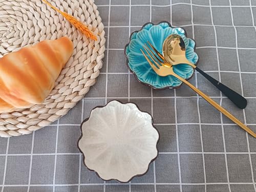 Ceramic Spoon Rest for Stove Top (Cracks Deco, Cream White)