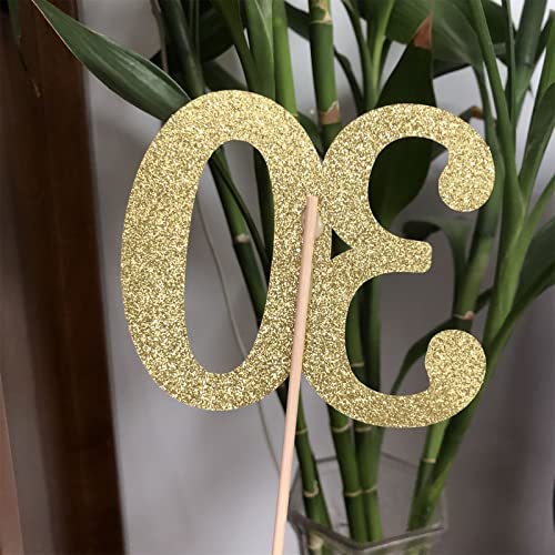 10Pcs Gold 30th Birthday & Anniversary Centerpiece Sticks (Gold)