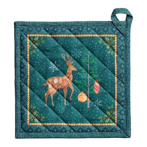 Pot Holders 100% Cotton Potholders (106 - Hygge Christmas / 8" x 8" (Pot Holder Pack of 1))