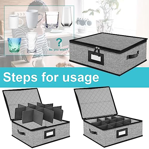 2PACK Quilted Mug Cup Storage Box (2 Pack Box for Cups and Mugs Quilted Hard Shell)
