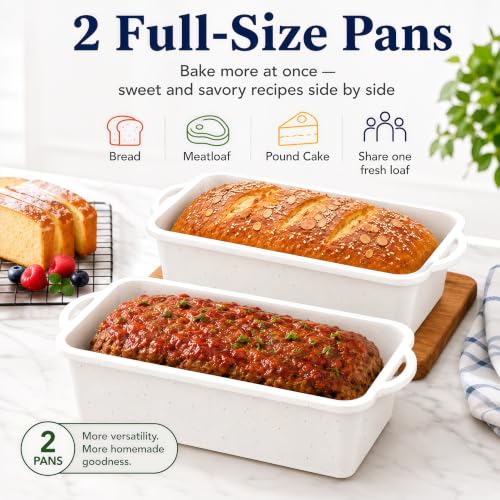 2 Pack 8.5x4.5 Standard Silicone Loaf Pans (Cream / Standard-8.5''×4.5'')