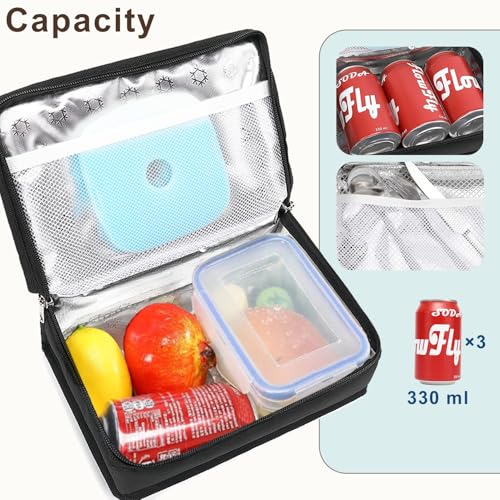Small Insulated Lunch box Portable Soft Bag Mini Cooler Thermal Meal Tote Kit with Handle for Work (Dot)