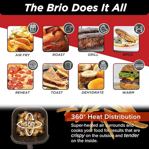 Brio 6 Quart Digital Air Fryer Including Non (Dark Grey / 6QT)