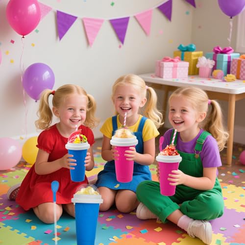 2PCS Slushie Maker Cup (Blue+Pink / 350ML)