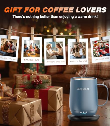 Self Heating Coffee Mug T2 (Steel Blue / 16oz)