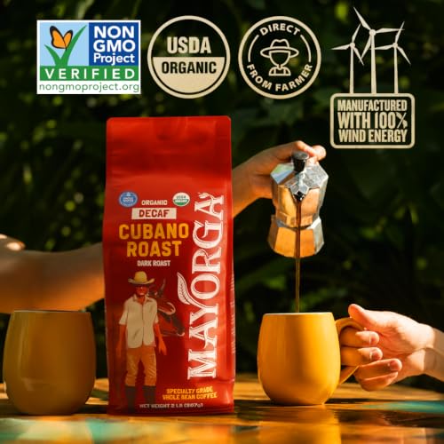 Decaf Coffee 2lb Bag Dark Roast Organic Swiss Water Decaffeinated Cubano Roast Coffee (32 Ounce (Pack of 1))