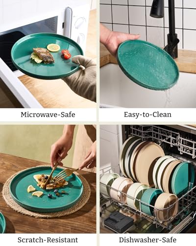 Stoneware Dishes Dinnerware Sets for 6 (Sage Green / Service for 6)
